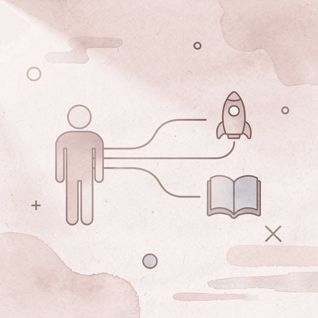 Icon showing dialect choice splitting into different paths