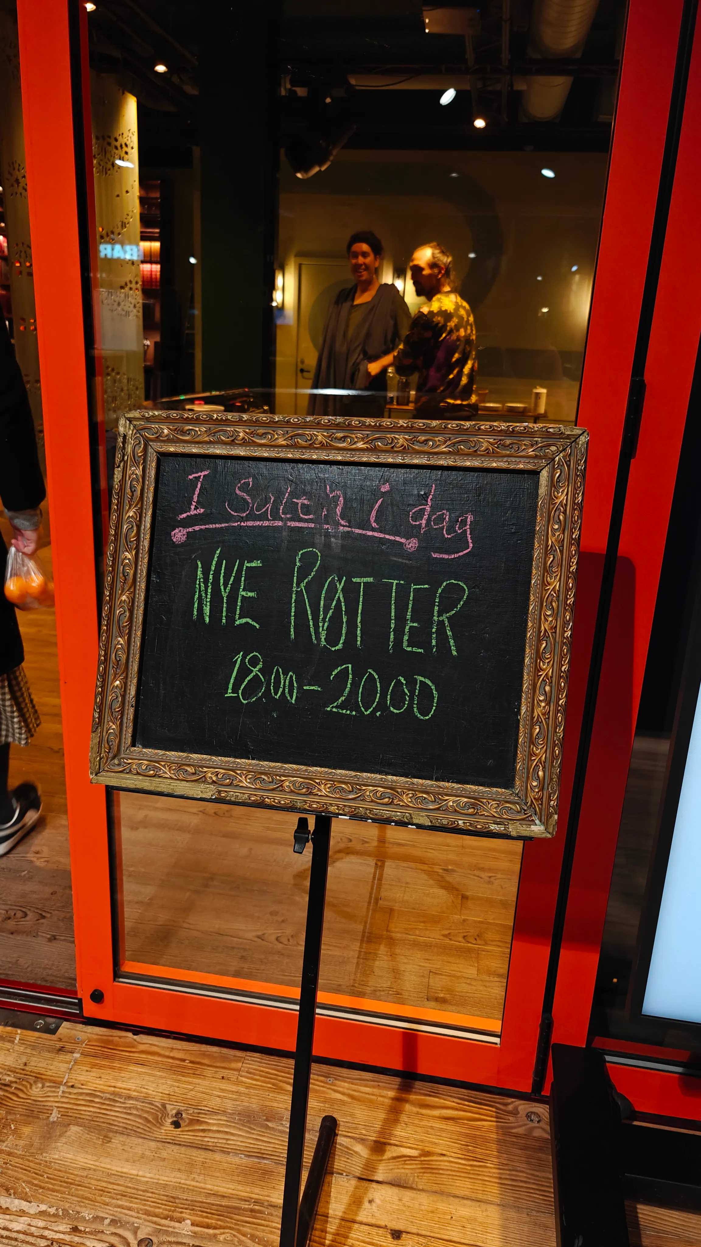 Event description written on a black board