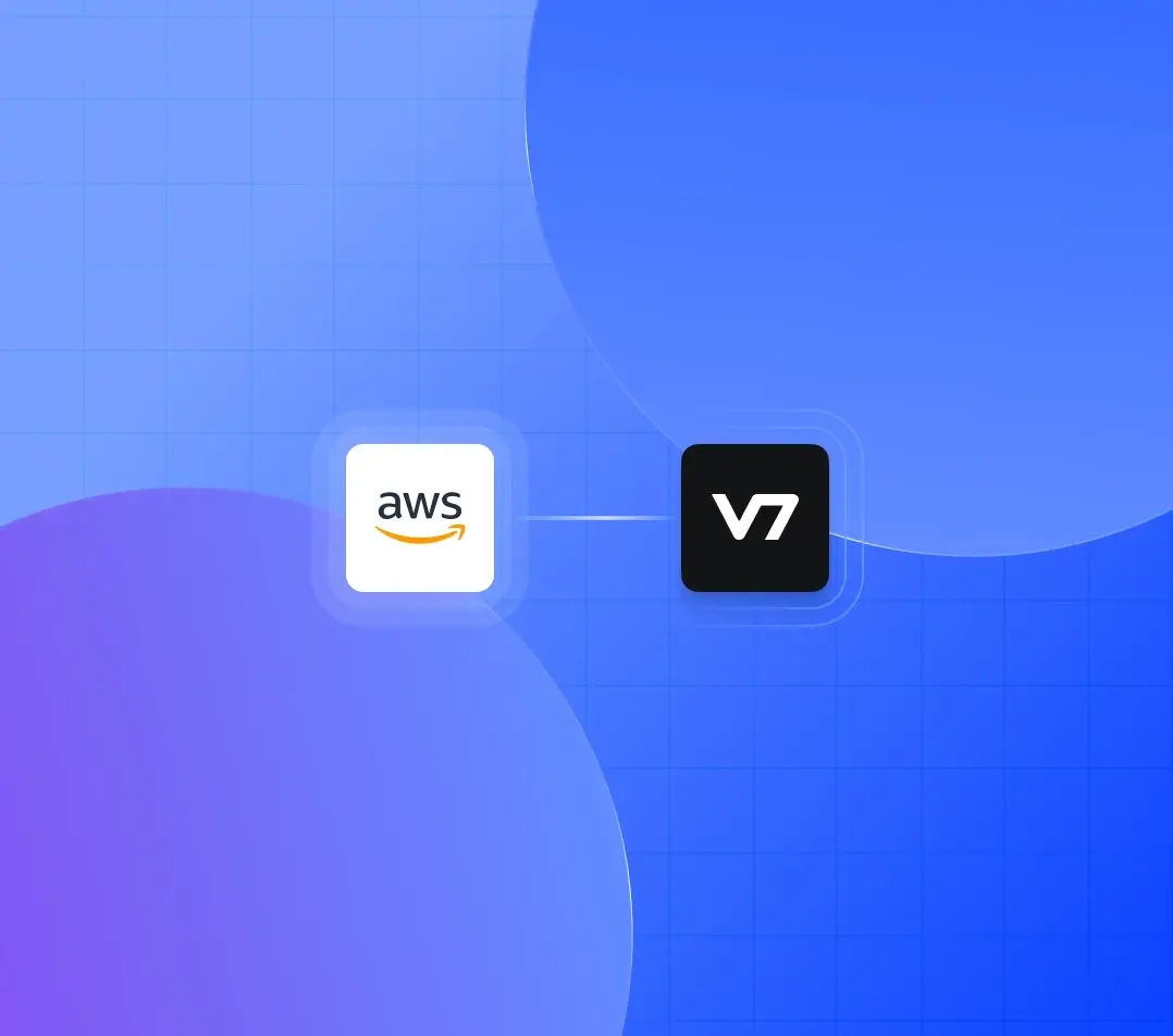 AWS and V7 logos connected.