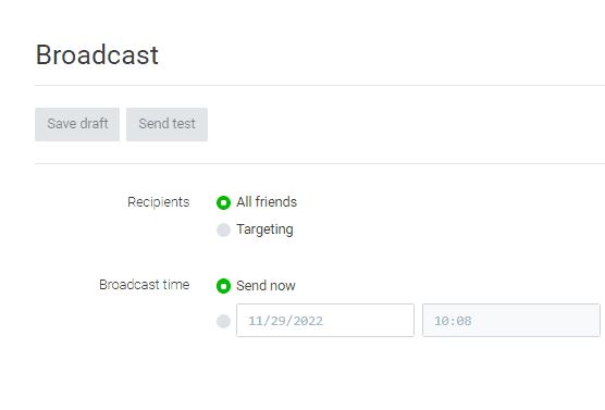 กดสร้างข้อความ LINE Broadcast