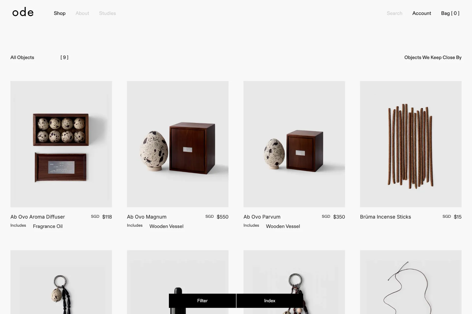 Screenshot of World of Ode website