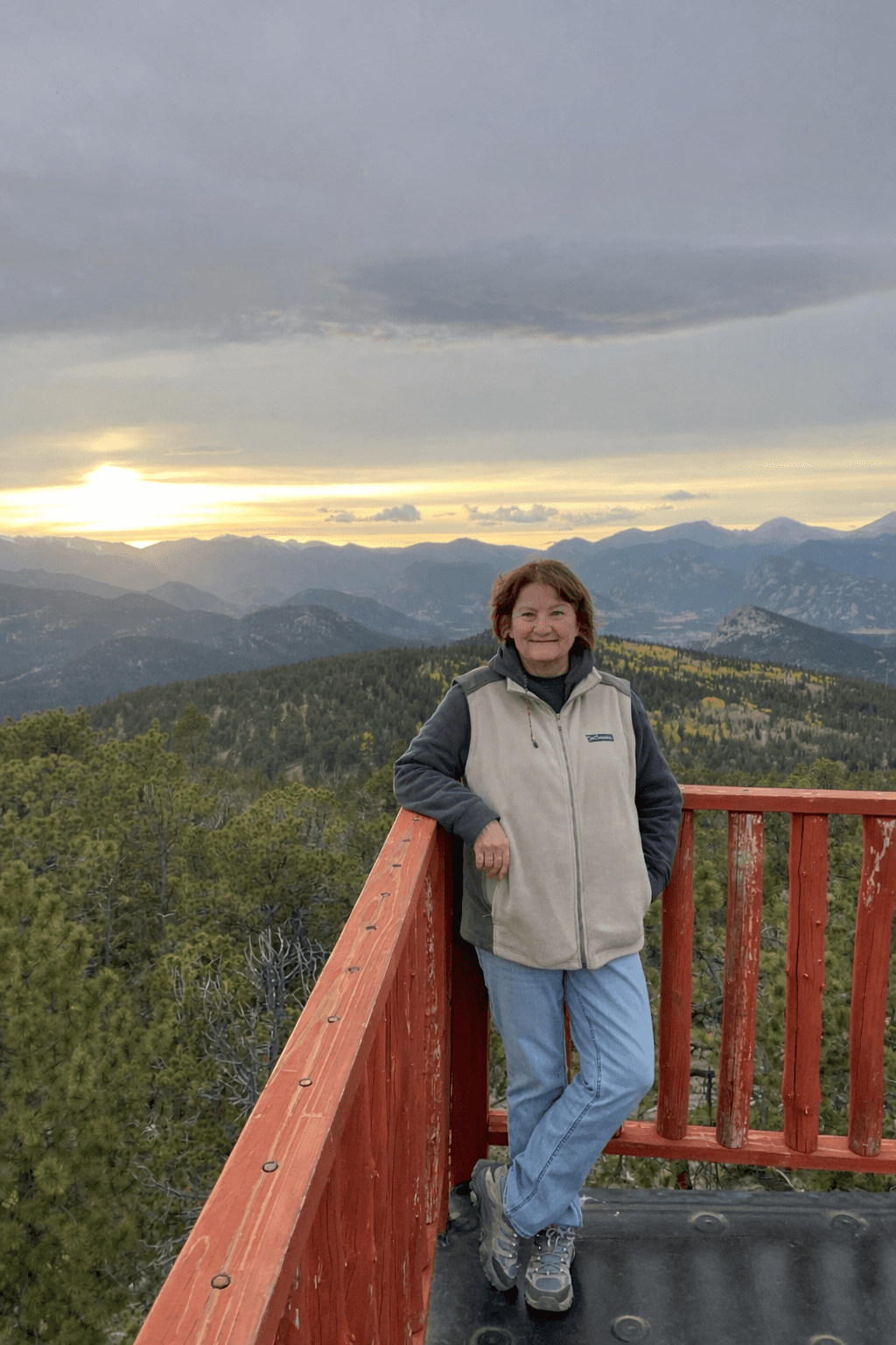 Sunset over a mountain range