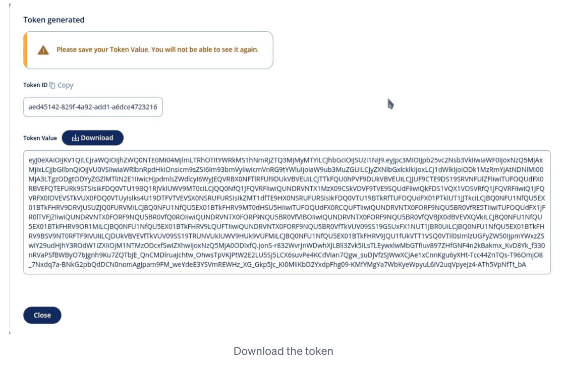 Donwload token
