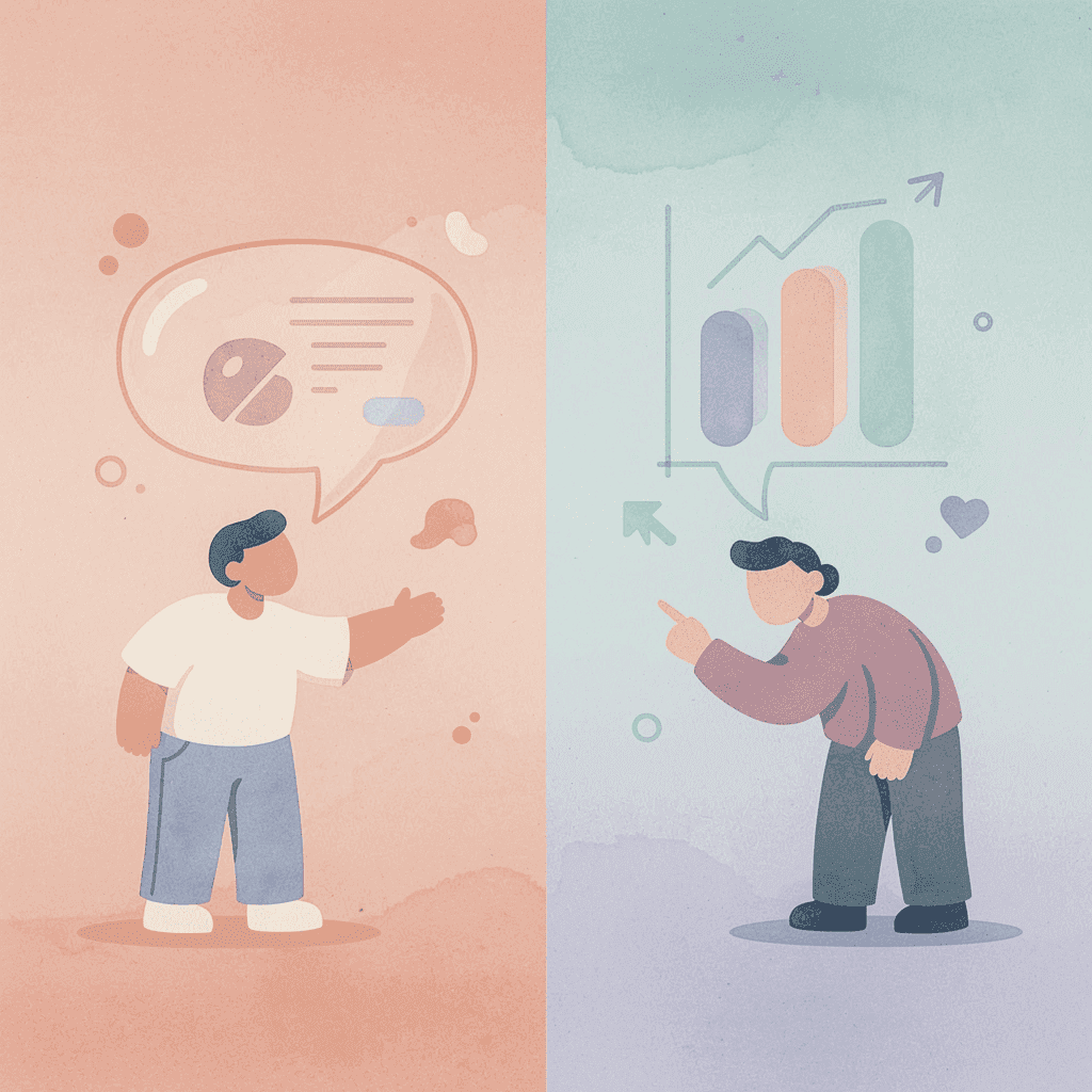 Split scene showing organized vs chaotic AI workflow