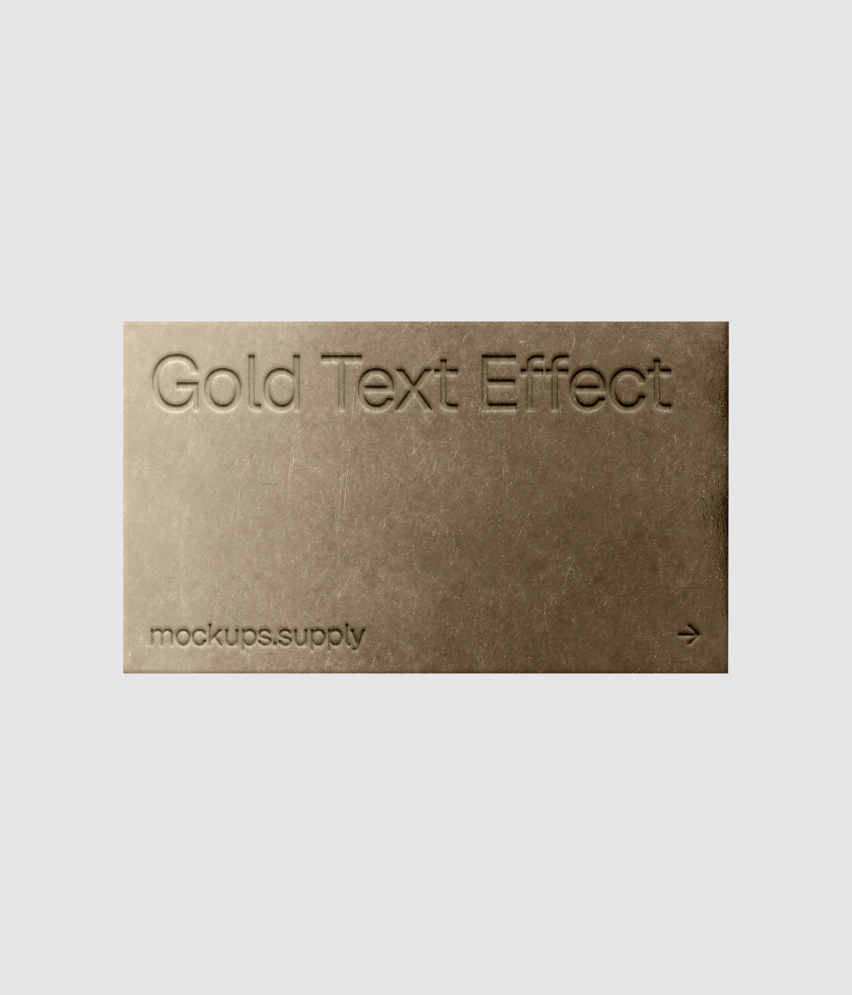 Editable gold text effect mockup with logo presentation download on Mockups Supply