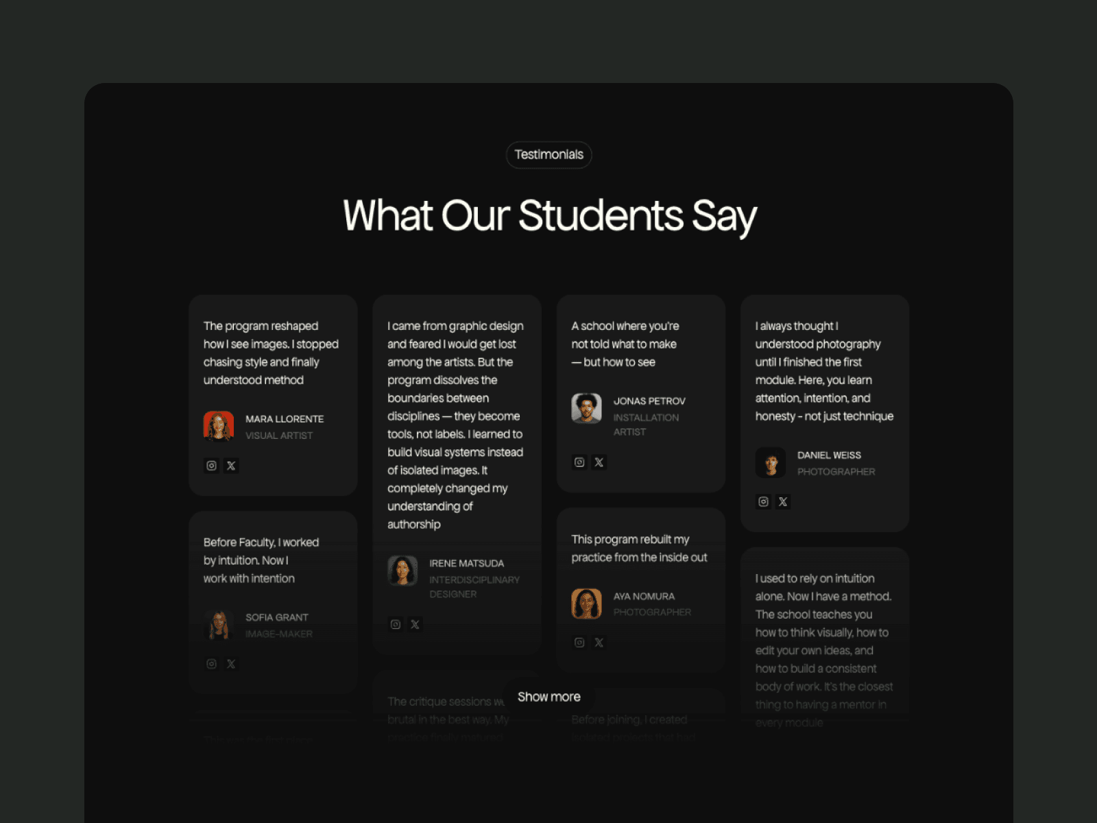 Faculty — Online Design School Framer Template