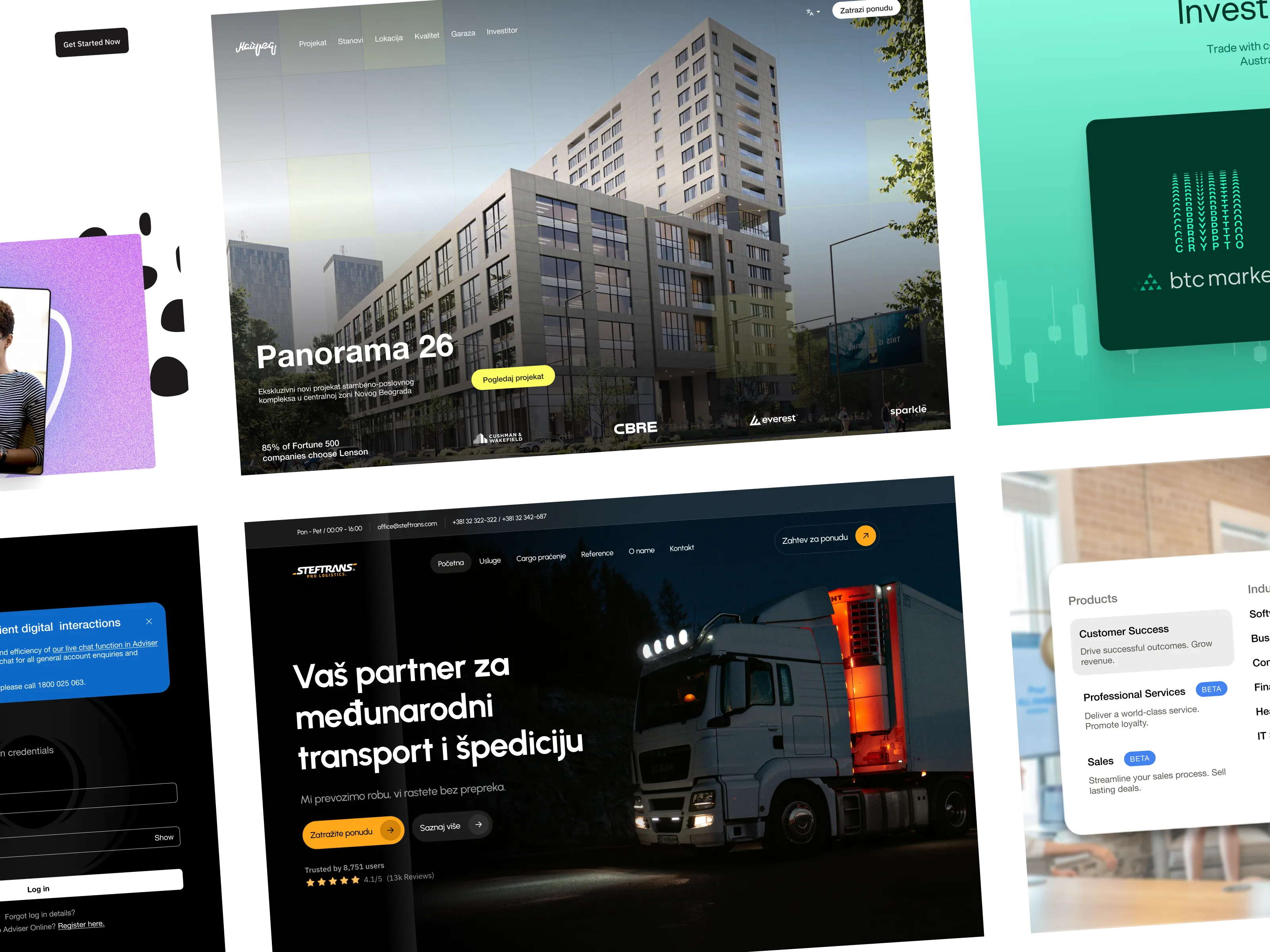 Example of Zone website in desktop, tablet and phone layout