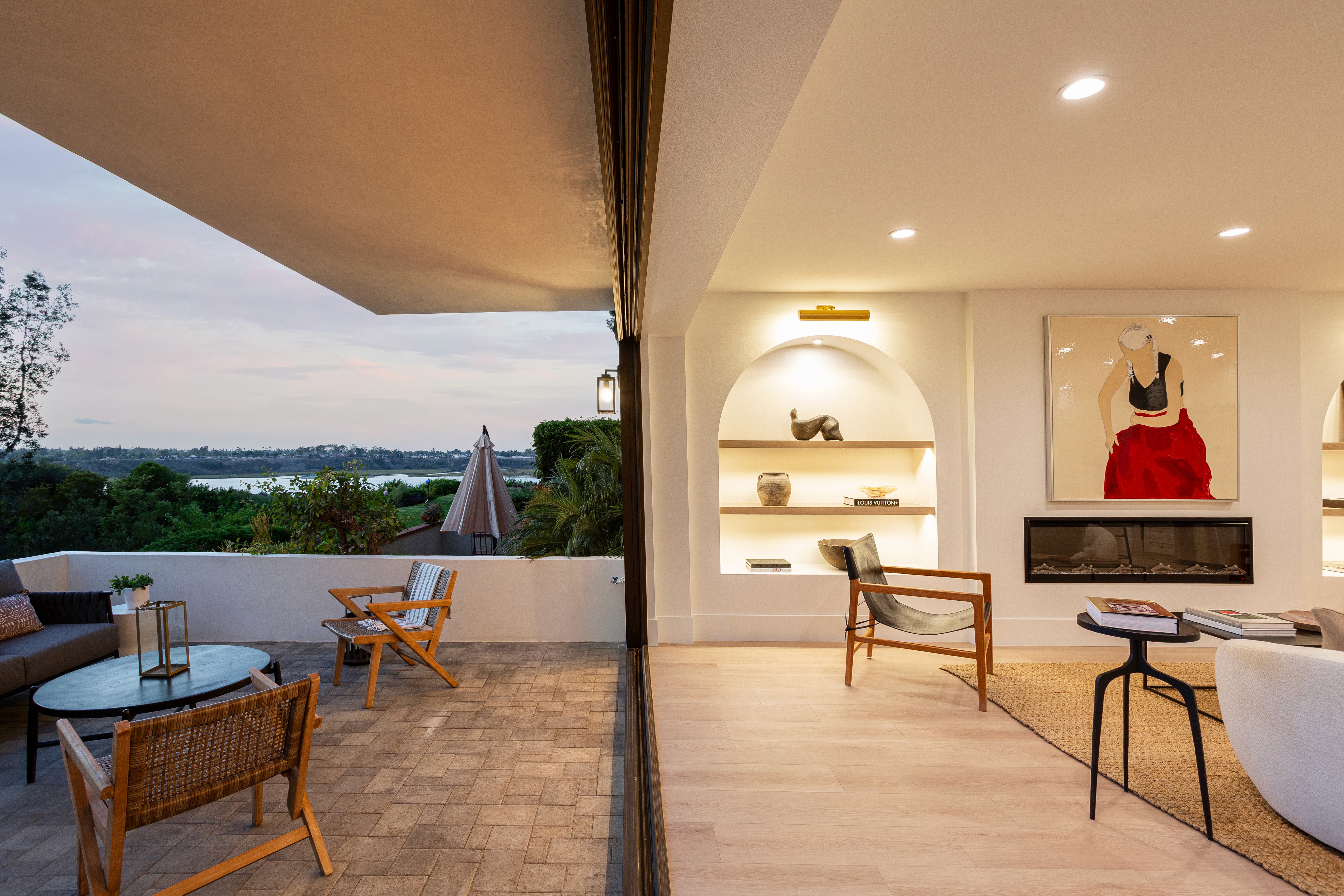 Modern coastal home interior and exterior at 412 Vista Grande in Newport Beach