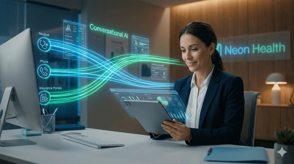 Optimizing workflows with Neon Health’s Conversational AI in a 2026 healthcare office.