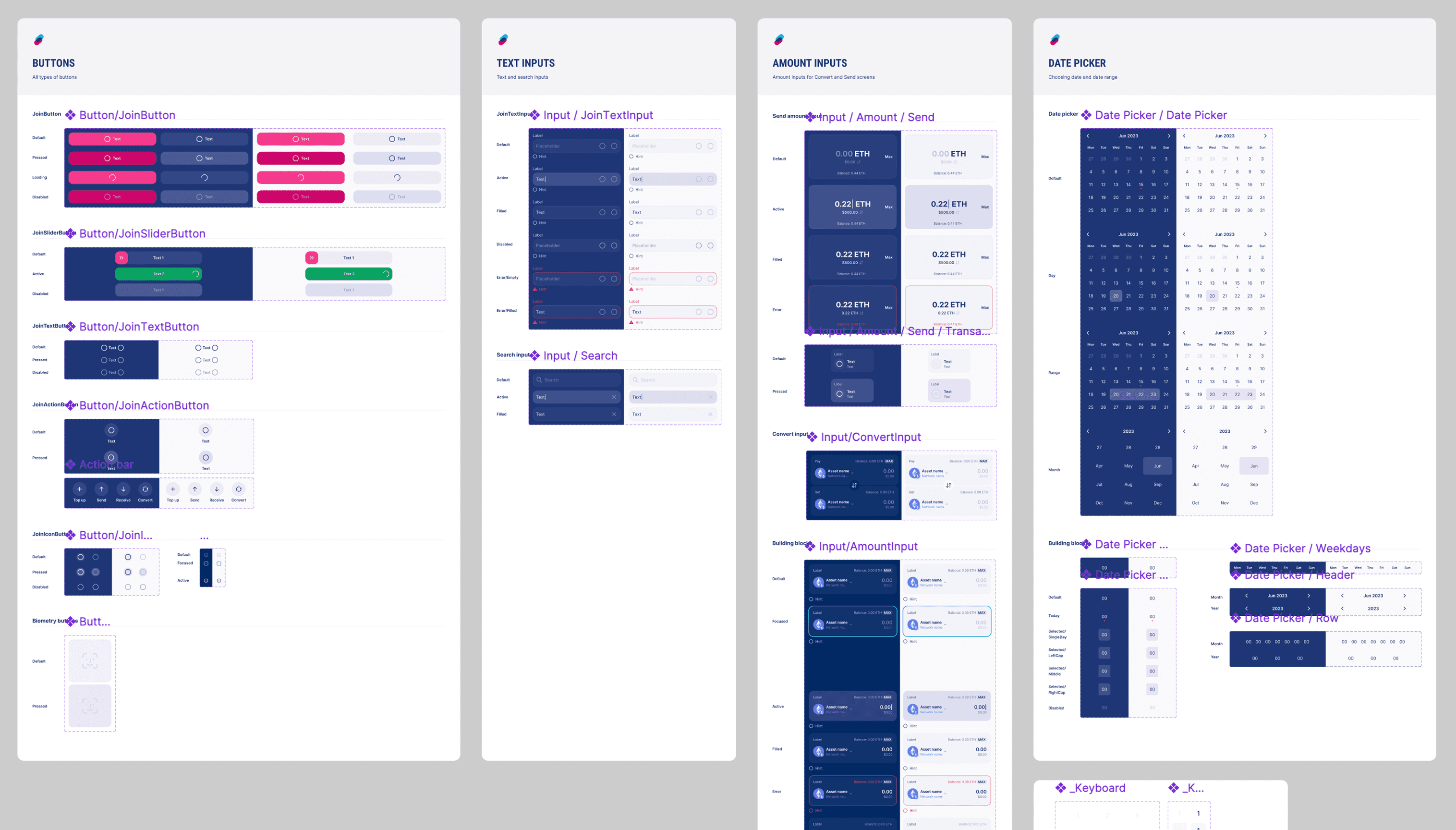 Screenchot from Figma showing design system
