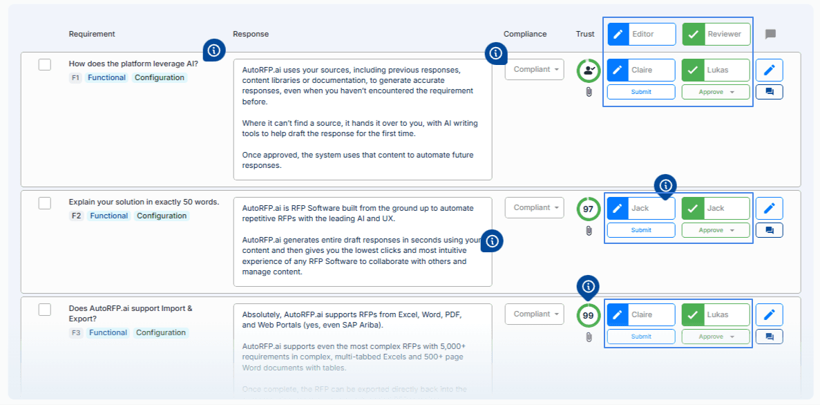 AutoRFP features 