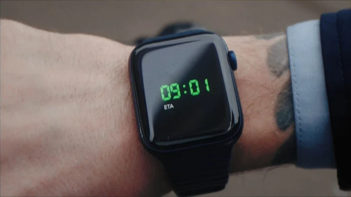 A close up view of a smart watch