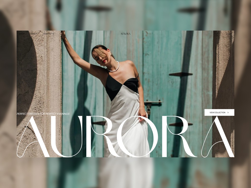 Головний екран інтернет-магазину одягу Aurora Dubai, розробка e-commerce сайту під ключ від Alex DSGN