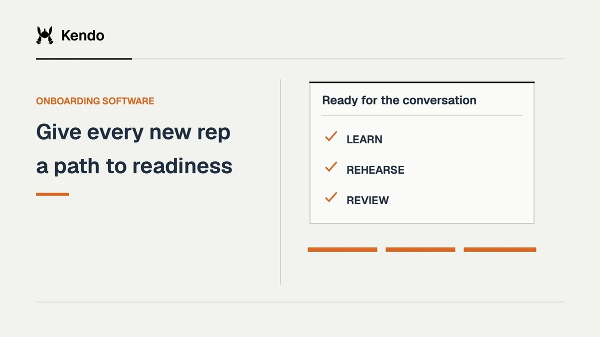 Give every new rep a path to readiness. A readiness checklist shows learn, rehearse, review before a live sales conversation.