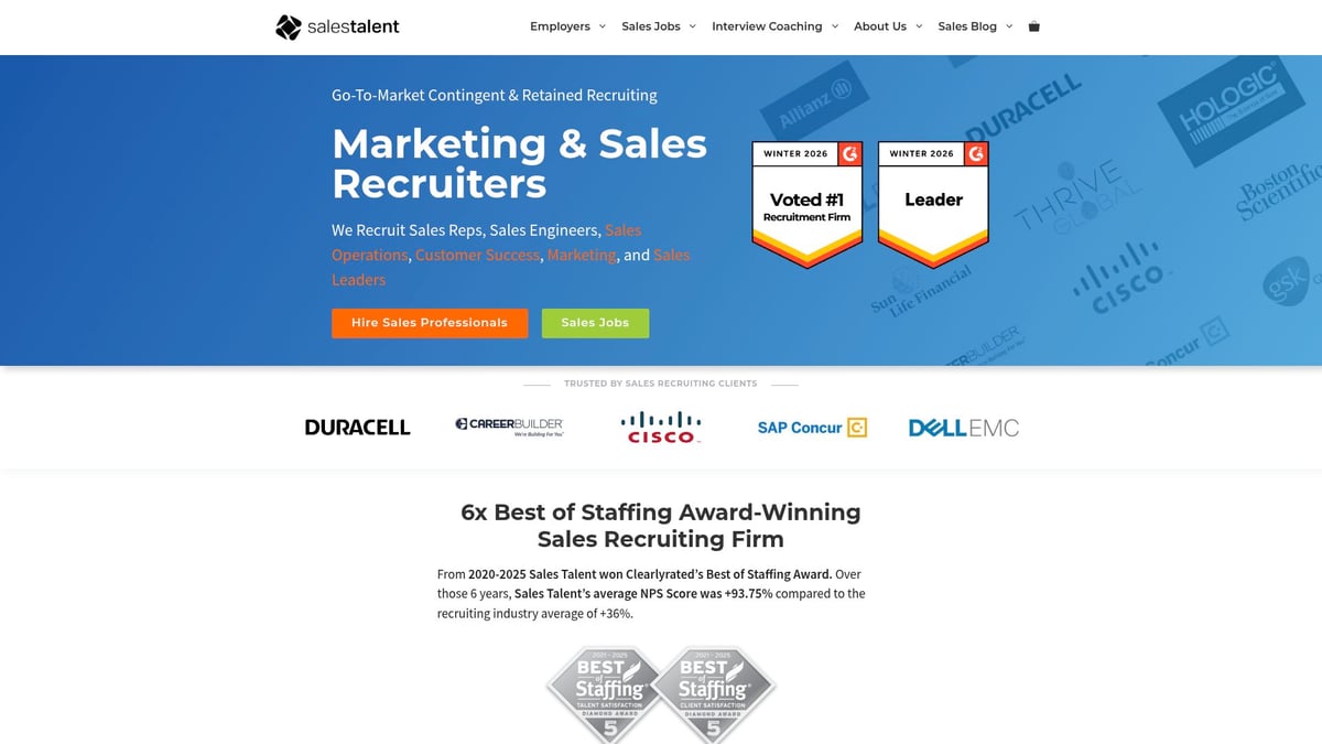 7 Best Top Sales Recruiting Firms to Boost Your Team in 2026 - Sales Talent Inc.