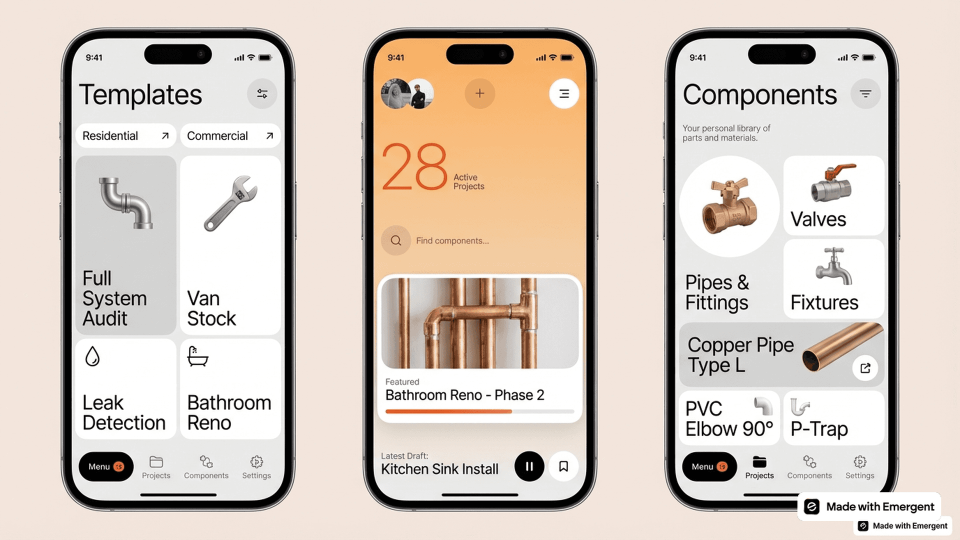 Plumbing Inventory App Made With Emergent