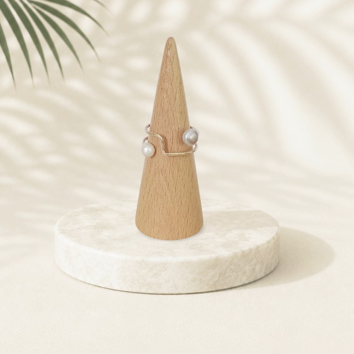 Bague de créateur avec Keshi de Tahiti - collection Fine Jewelry