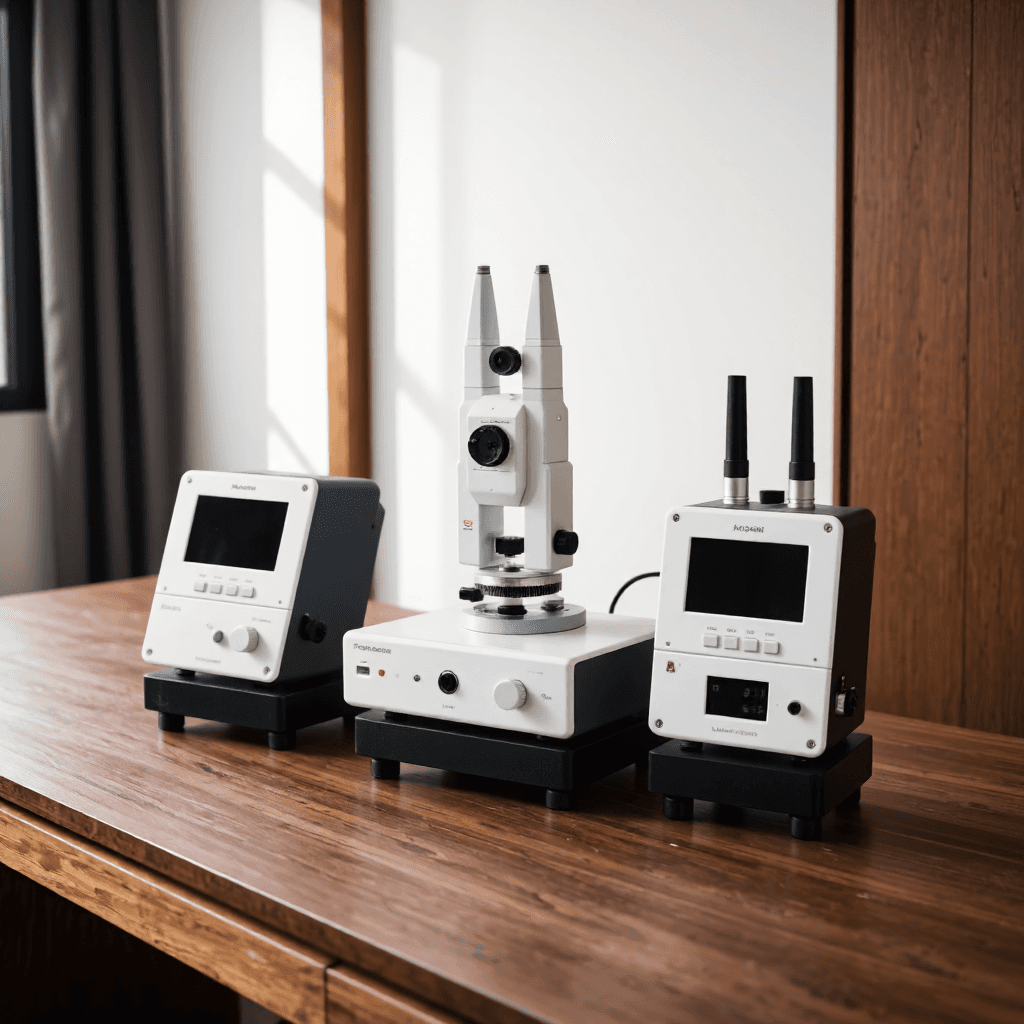 product photography of a set of electronic devices for measurement or analysis