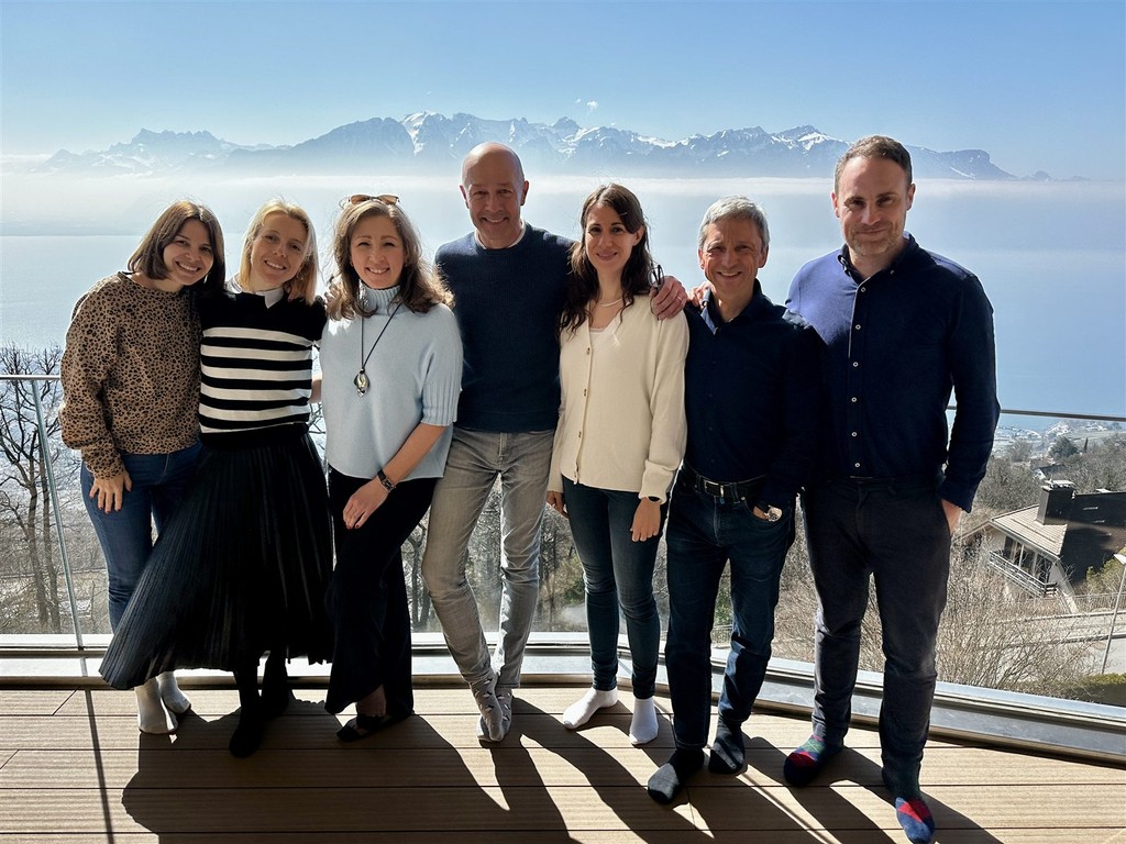 A cohort on the terrace above Lake Geneva