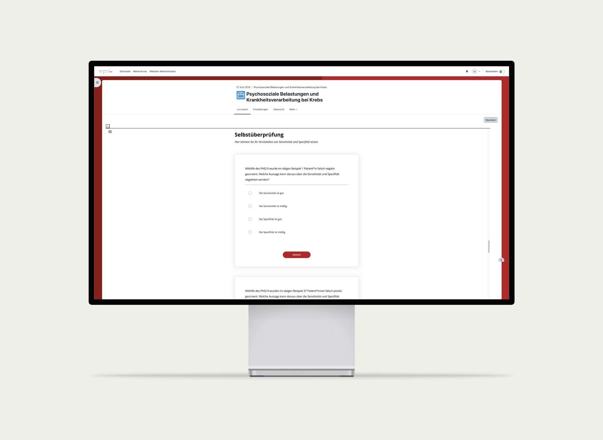 Mockup Computer für die WPO Weiterbildung