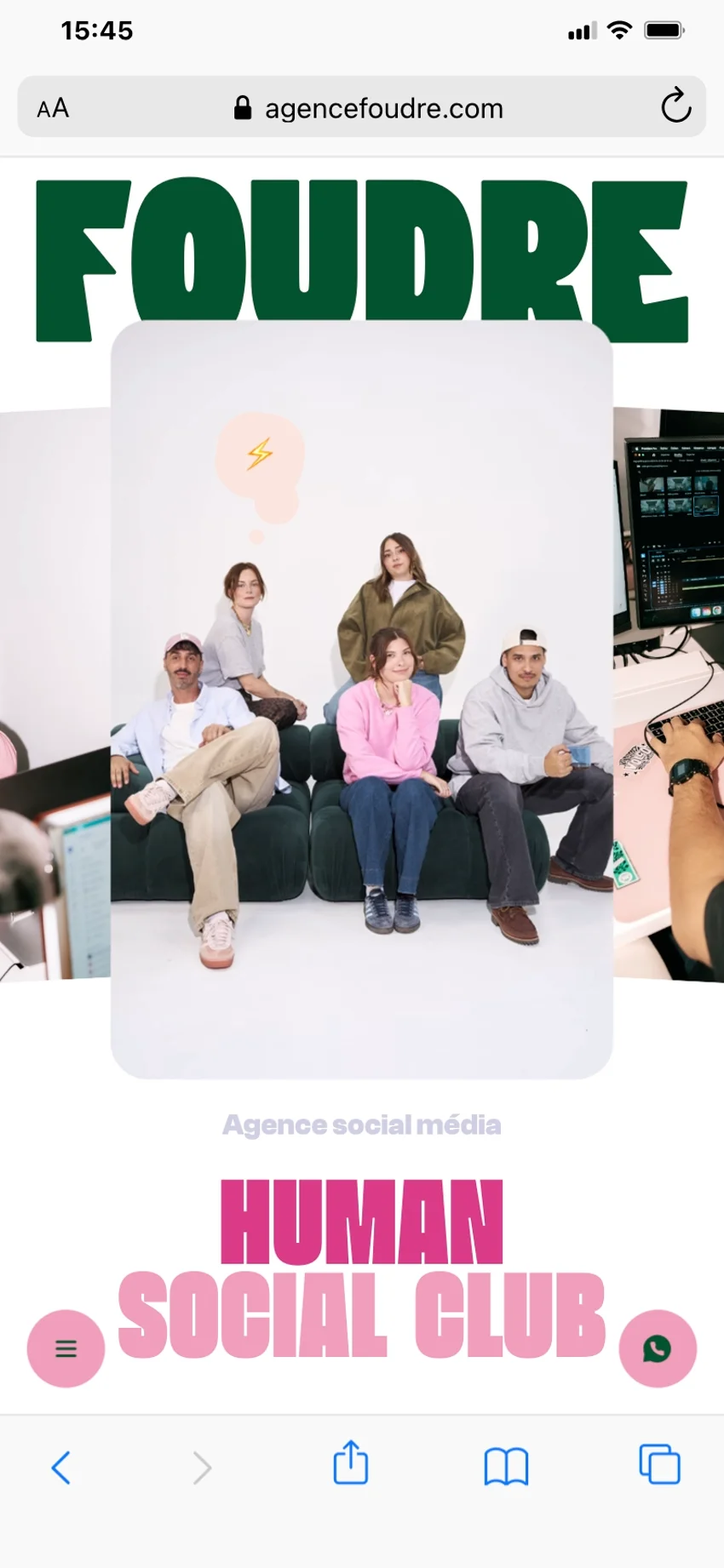 Agence Foudre | Screenshot - Mobile : hero