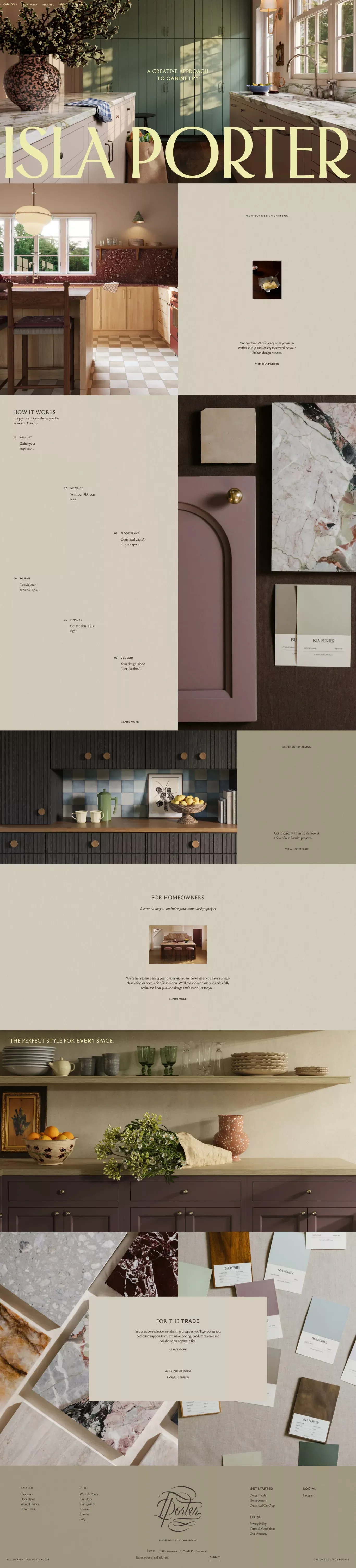 Isla Porter portfolio page screenshot showcasing Design and Ecommerce design