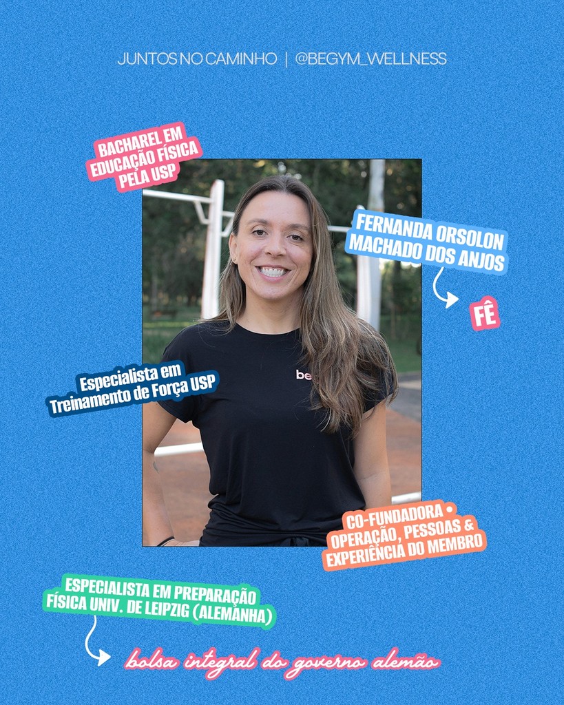 Foto da Fernanda - uma de nossas preparadoras físicos especializados e co-fundadora da Be Gym.