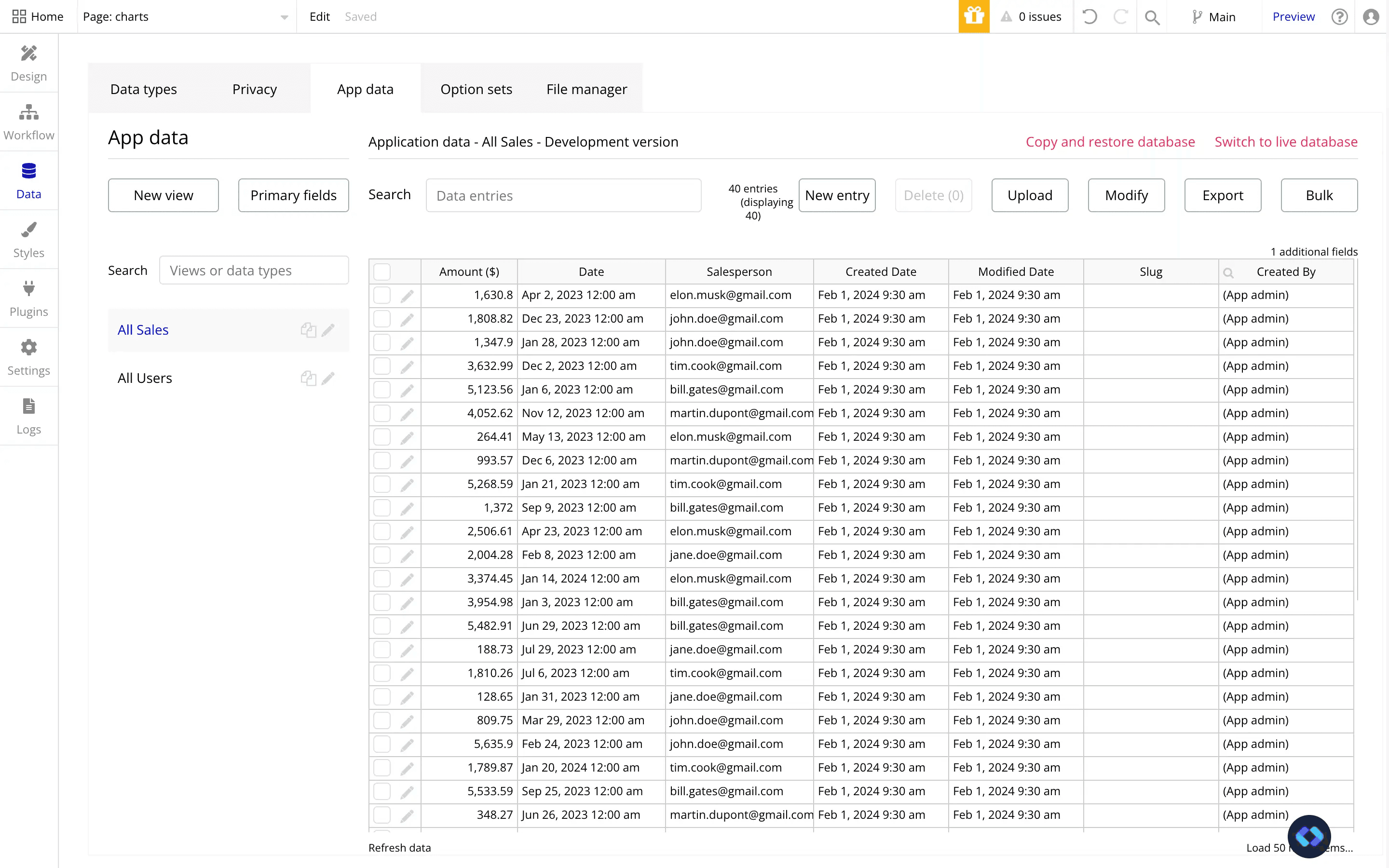 example of bubble appdata