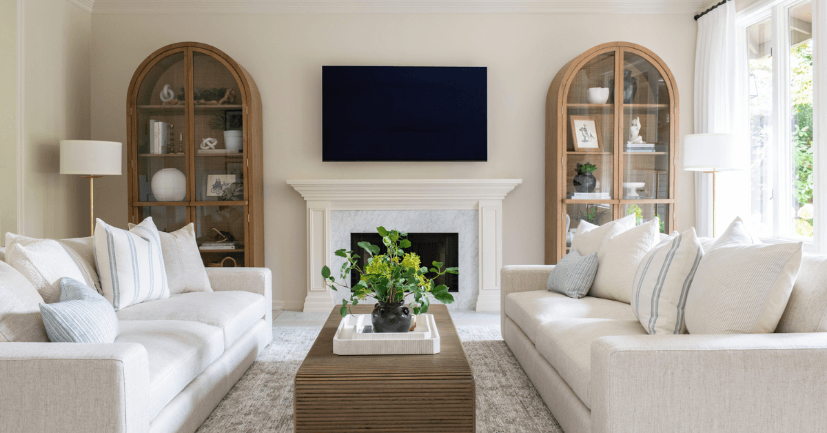 We’re so excited to share details from The Medina House: Living Room –– one of our favorite interior design + professional organizing projects in Medina, WA.