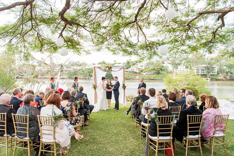 Wedding ceremony by the Brisbane River