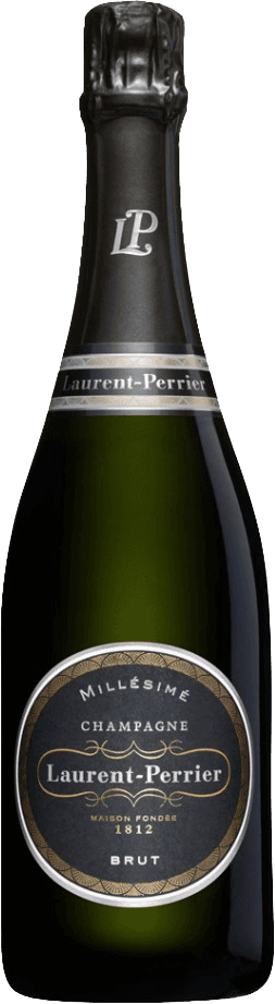 Bottiglia di champagne Laurent-Perrier Brut Millésimé con etichetta grigia