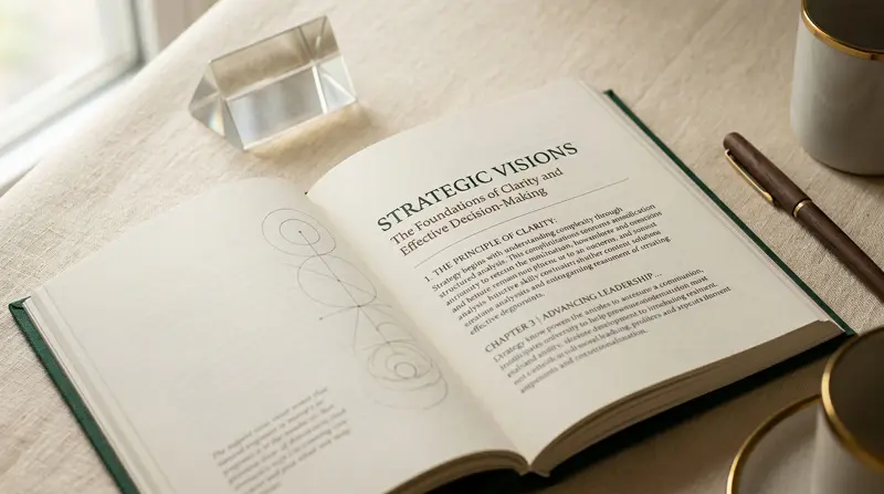 Libro abierto con diseño editorial limpio, tipografía organizada y jerarquía visual clara.