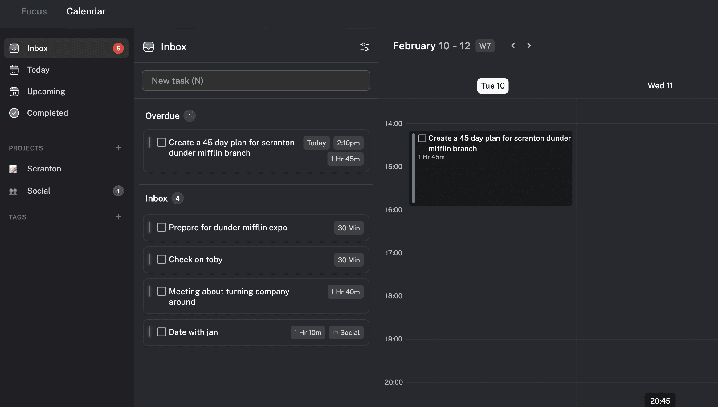 aftertone planning image showing calendar view with tasks being planned on a calendar image 01