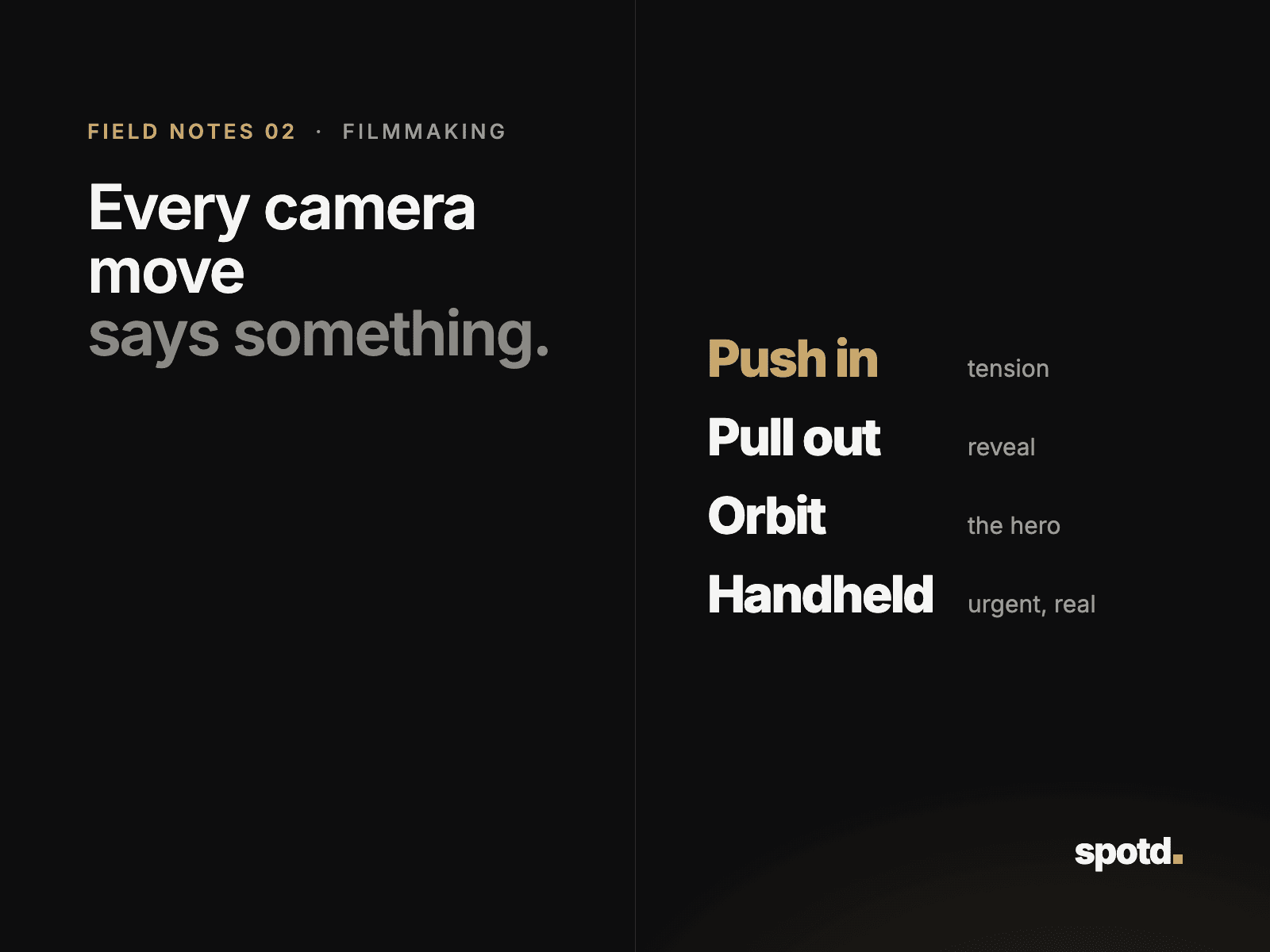 Every camera move says something: Field Notes by Andre Pereira