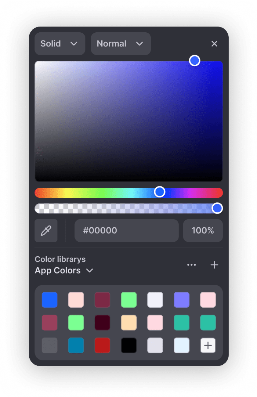 color picker - Eyedropper Tool: Picks colors directly from the screen.