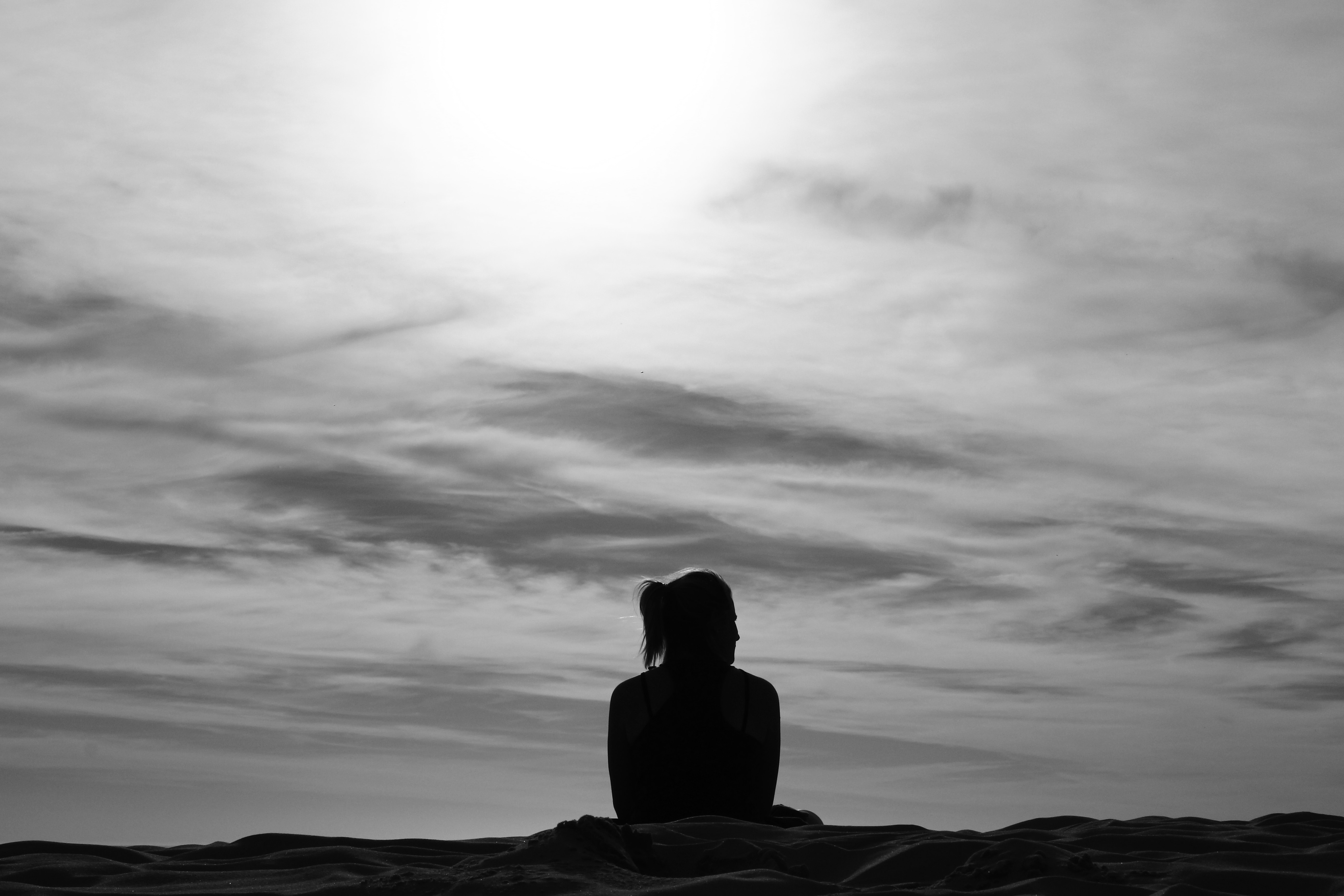 Reflecting after climbing a peak