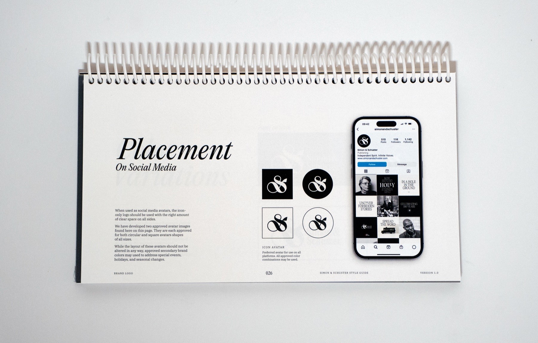 Simon & Schuster brand guidelines spread 25