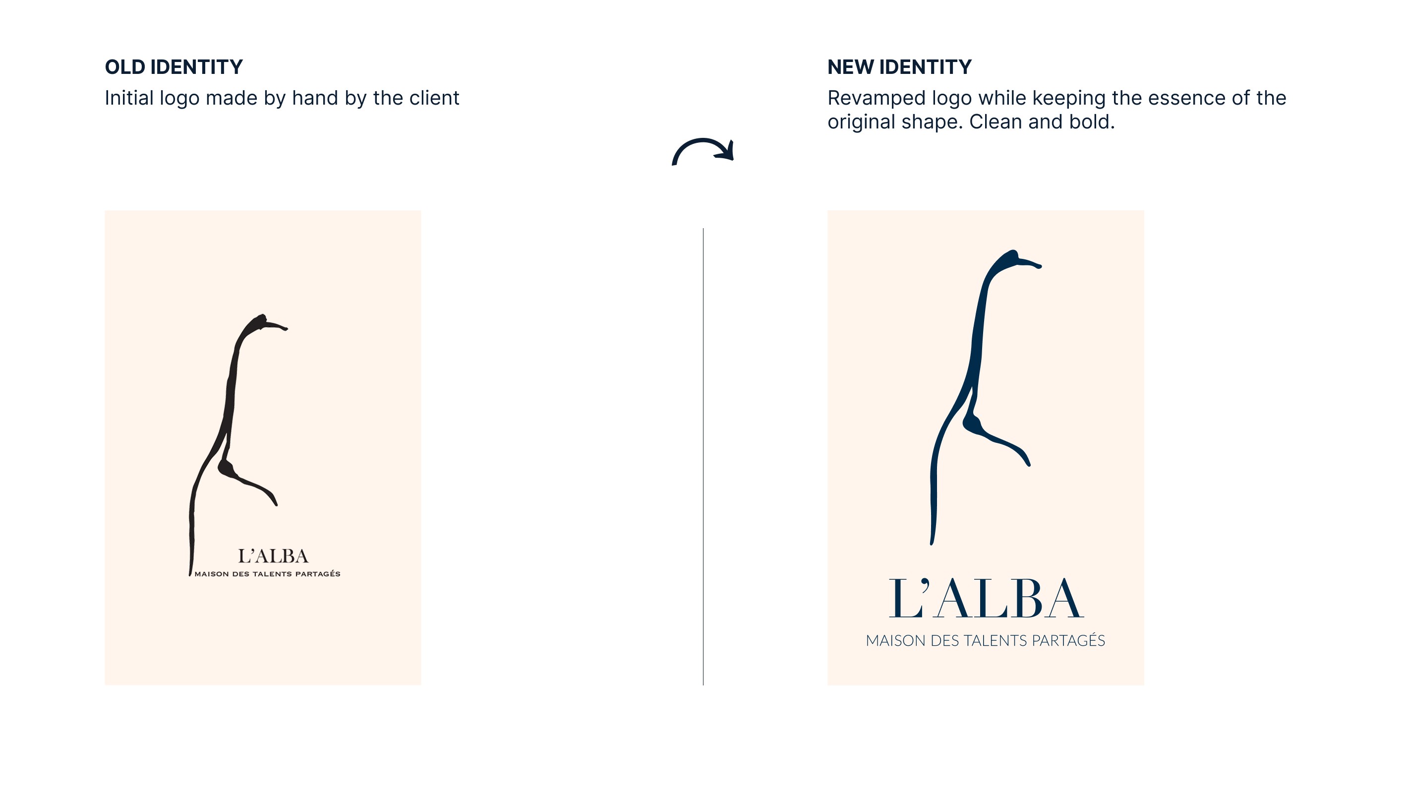 l'alba logo on blurry background