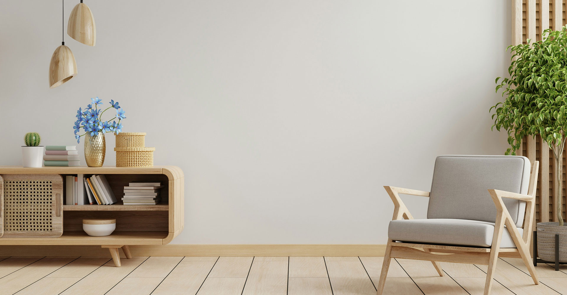 tv-cabinet-with-white-color-wall-on-wood-flooring3d-rendering