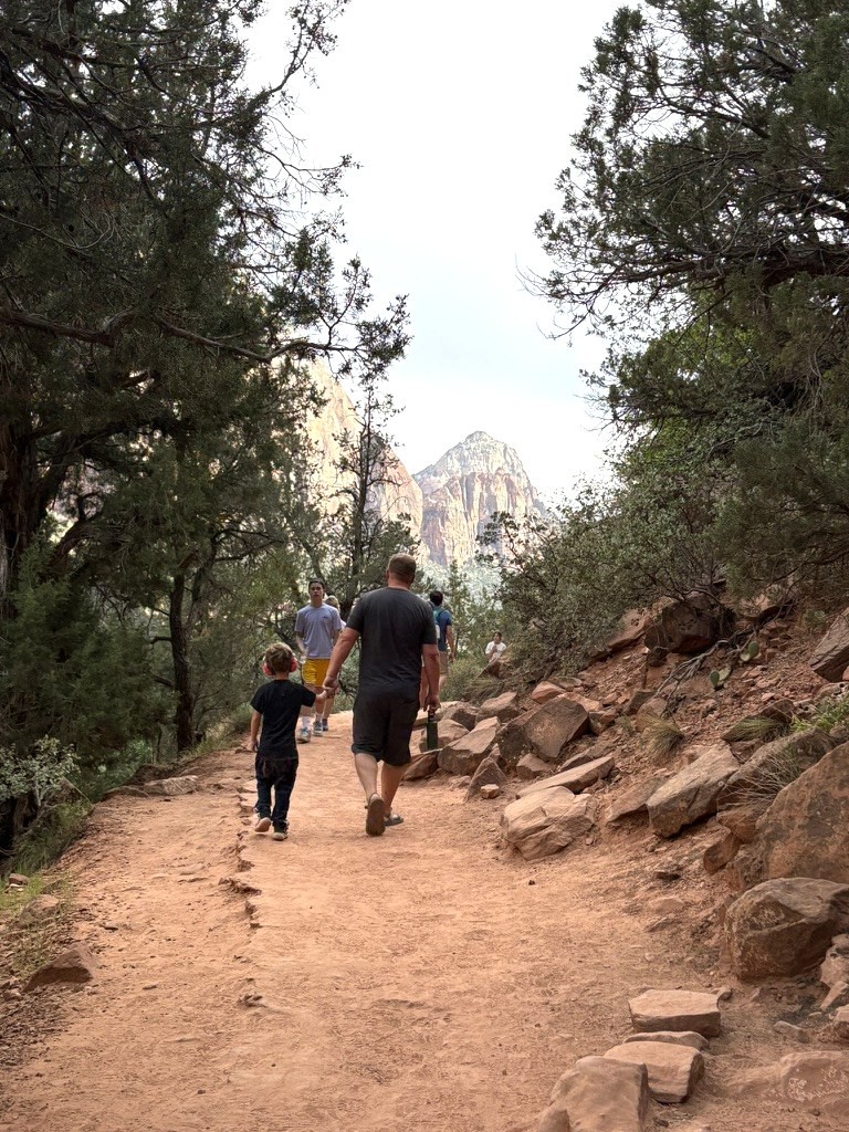 Hiking the Kayenta Trail toward the Emerald Pools in Zion