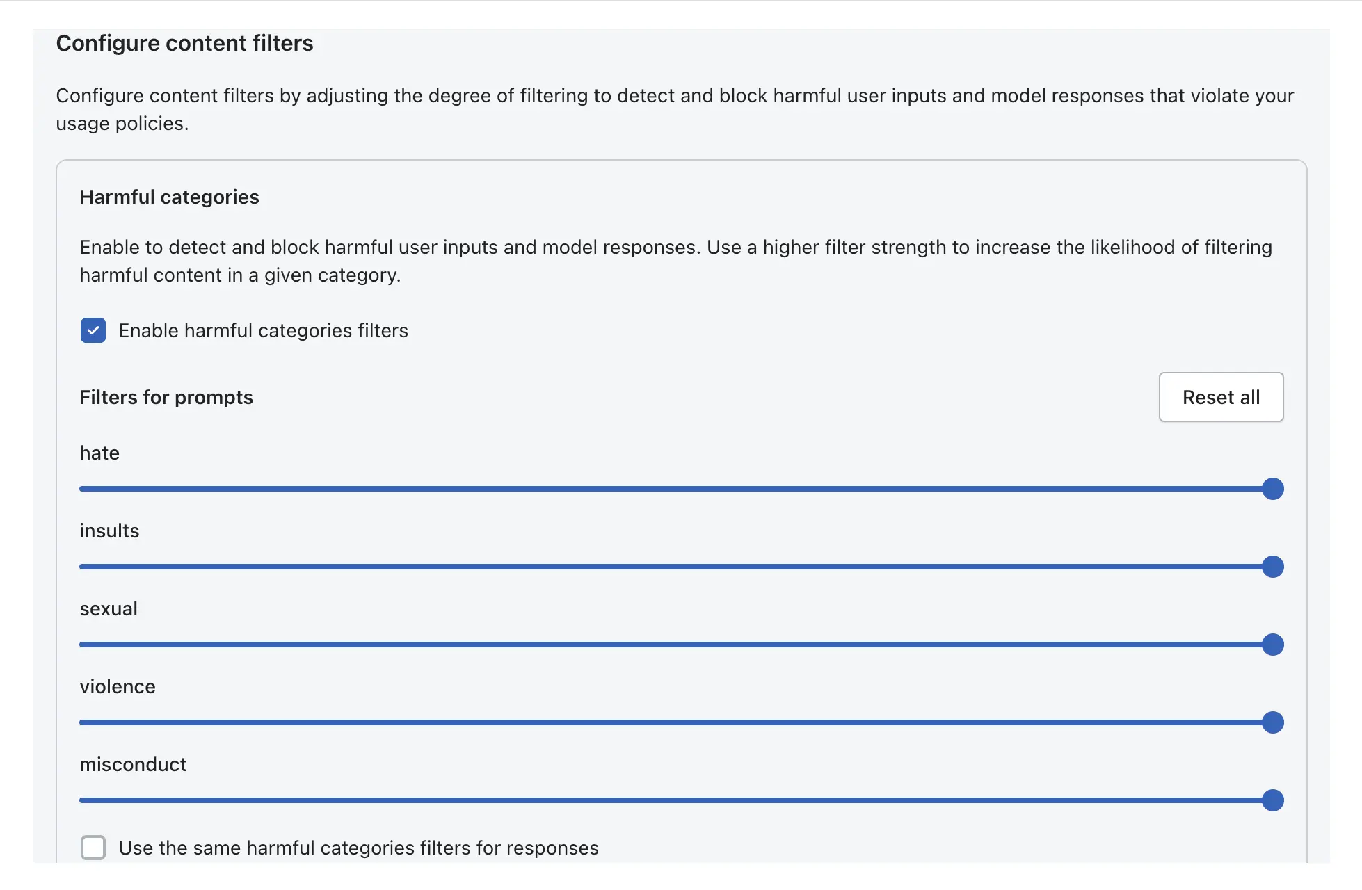 Harmful Content Filtering