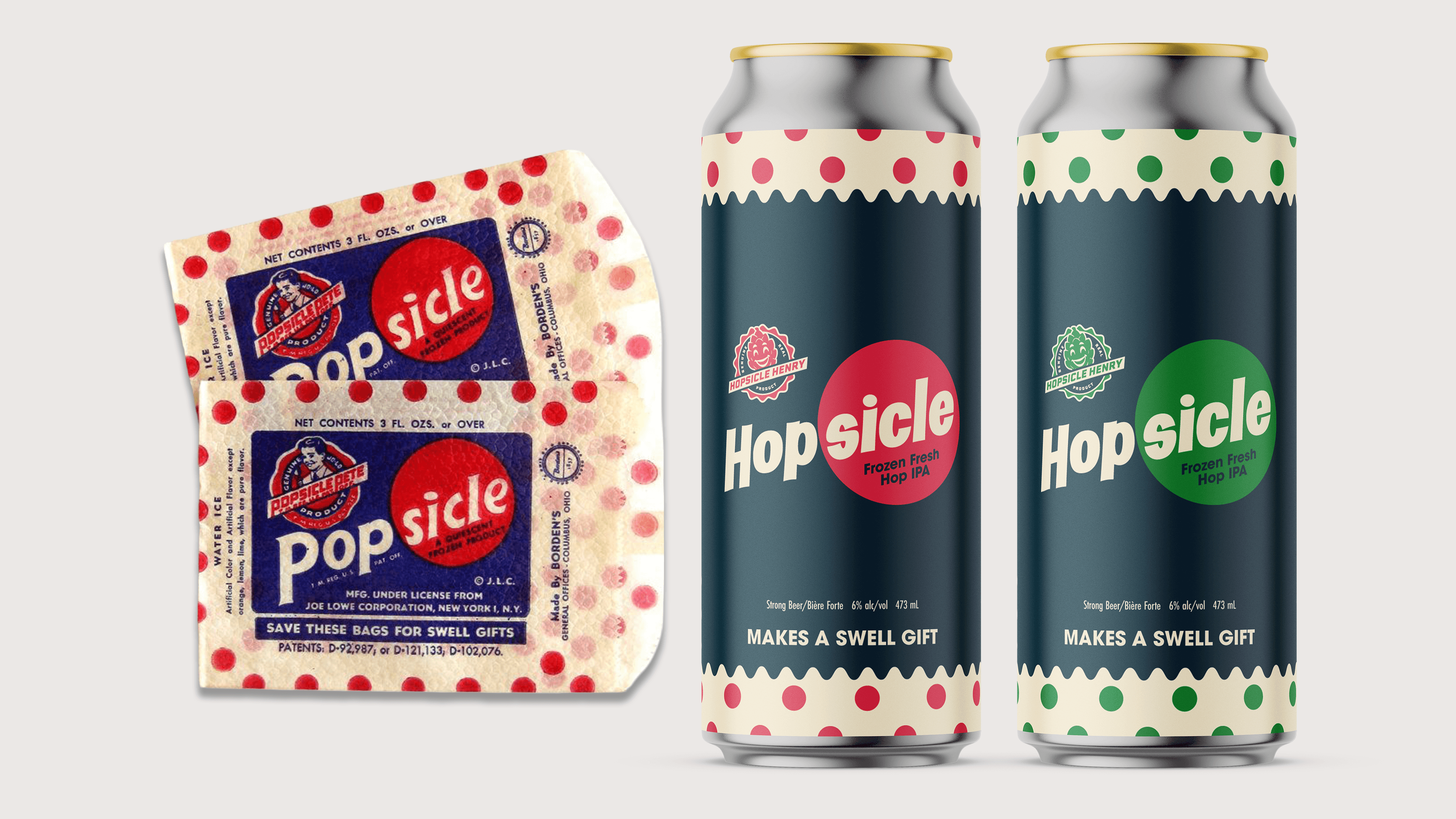 50's Popsicle Packaging and the Hopsicle Can Designs