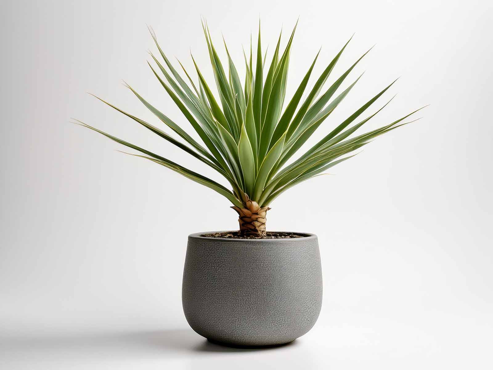 Yucca plant with tall, sword-shaped leaves and a sturdy trunk in a modern St. Louis office, supplied by Tropical Decor