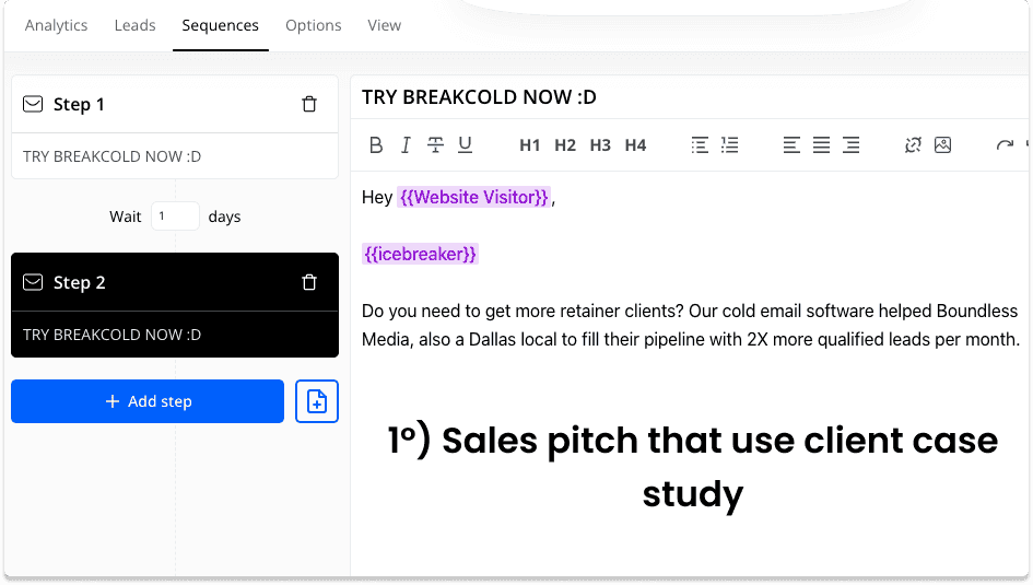 Cold Email Sales Pitch Client Case Study | Breakcold