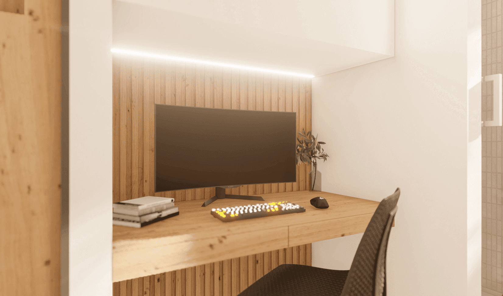 Permanent office nook for a tiny space