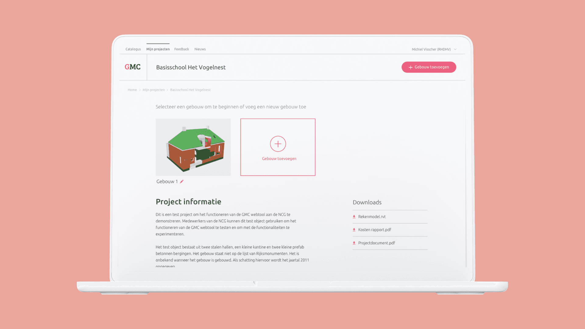 Appjection website op laptop