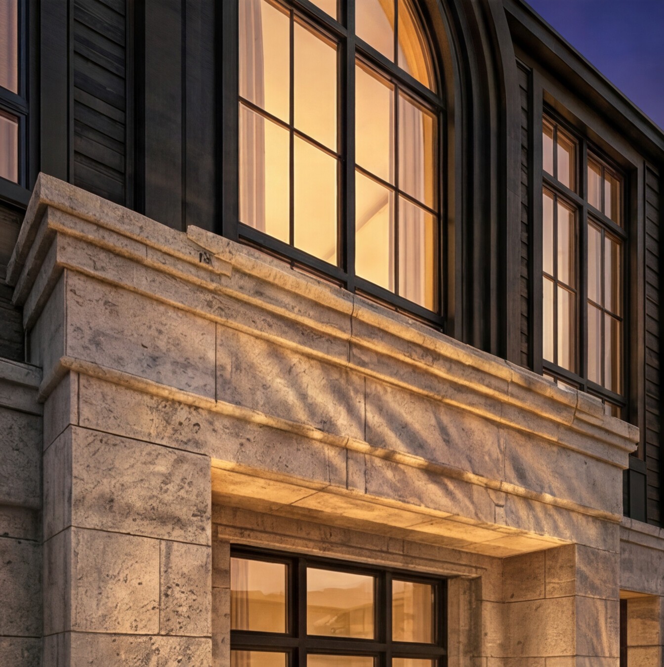 Front elevation of completed two-storey infill home