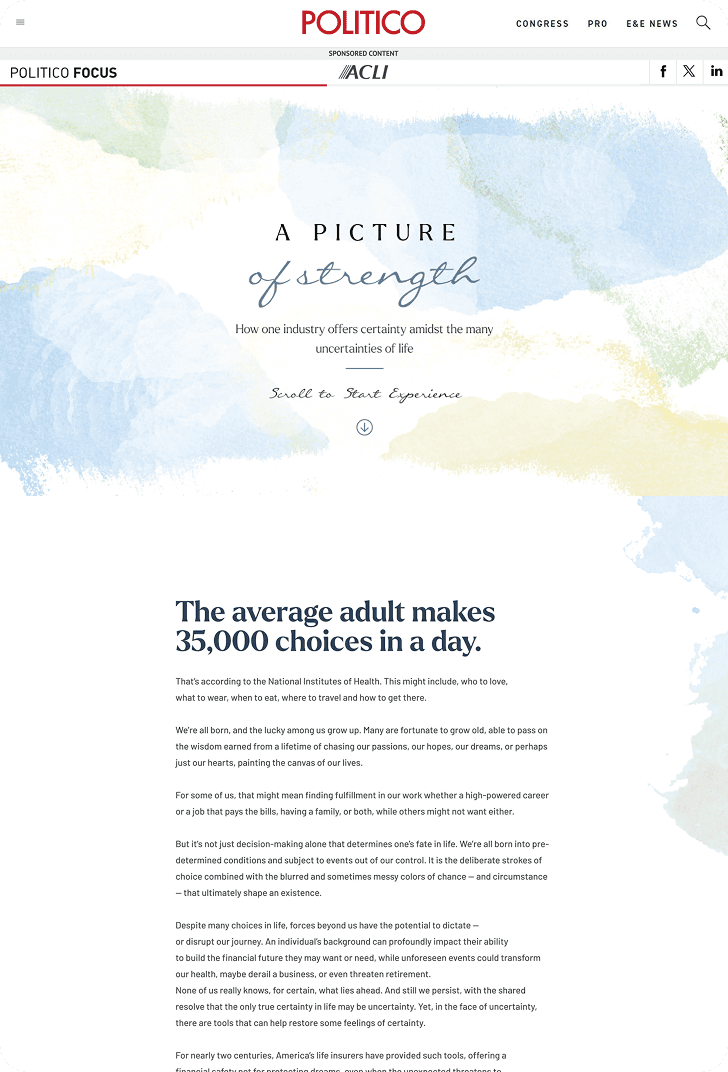 Screenshot of Politico article