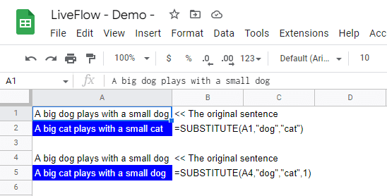 How to use the SUBSTITUTE formula