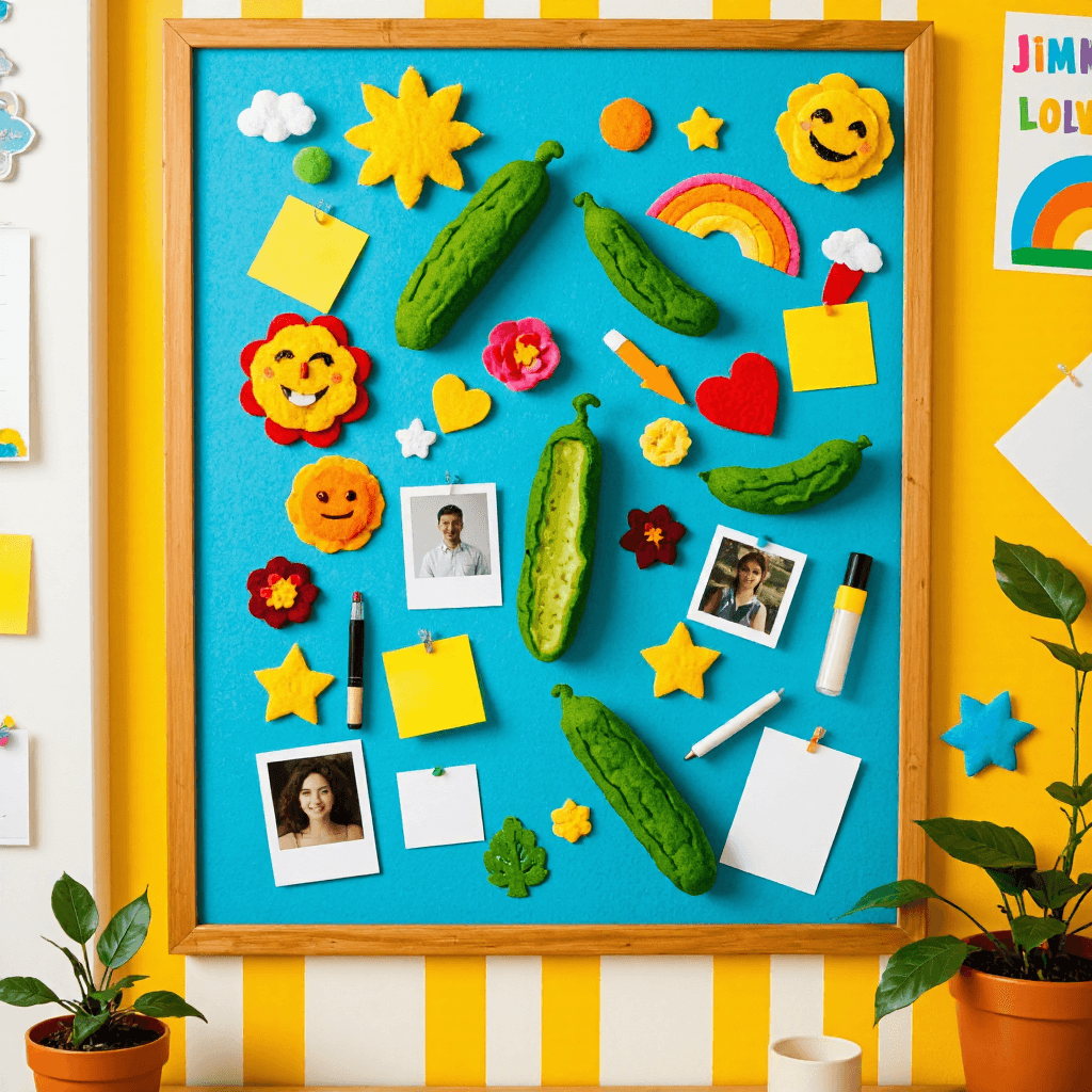 product photography of felt pickles